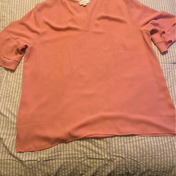 LOFT Tops - Vince Blush V-Neck Blouse